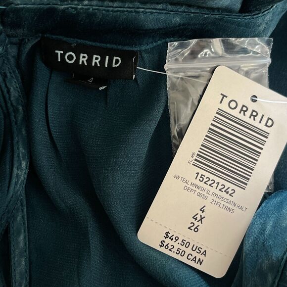 New Torrid Satin Charmeuse Goddess Neck Tank Top Women's Size 4X - Picture 3 of 8